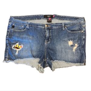 Torrid Jeans Distressed Blue Cutoff Denim Shorts